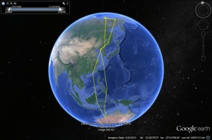 H3’s 2008 migration as tracked by satellite